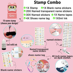 Stacy And Kirill (Stacynkirill) Name Stamp - Cute Cat Hamster Personalised Name Stamp For Kids AdultsStacy & Kirill