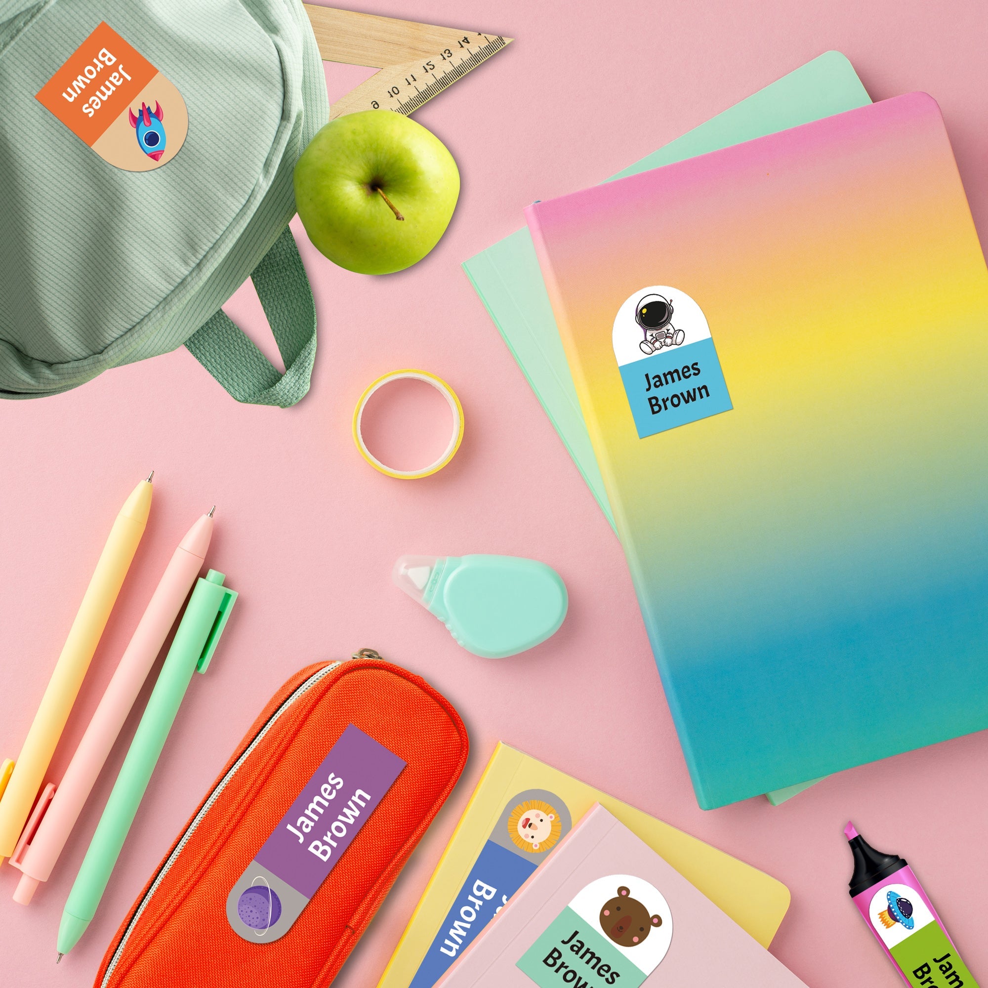 StacynKirill Personalized Name Labels for Kids Custom Stcikers Washable for Clothes and Gear Non Iron Waterproof for Kids Stuff Daycare Toddlers School Supplies Water Bottle Camp Dinosaur Theme Extra LargeStacy & Kirill