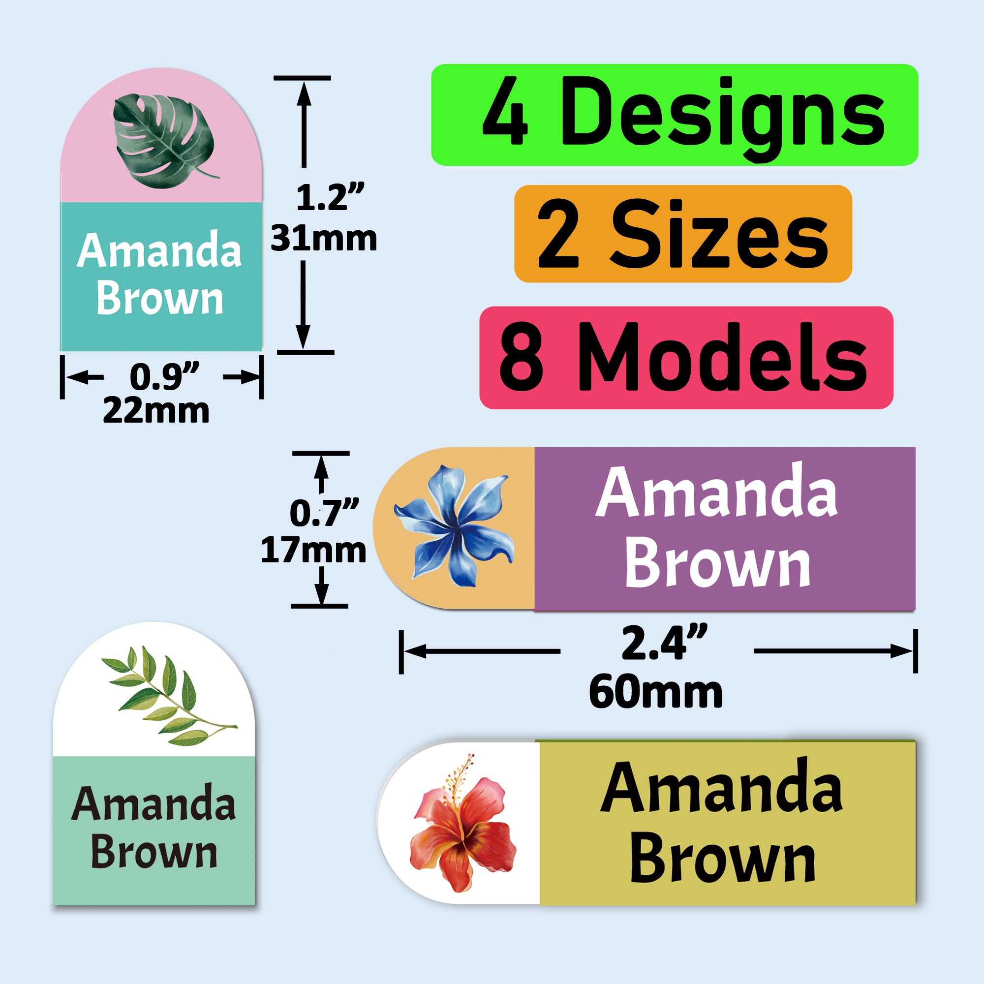 StacynKirill Personalized Name Labels for Kids Custom Stcikers Washable for Clothes and Gear Non Iron Waterproof for Kids Stuff Daycare Toddlers School Supplies Water Bottle Camp Plant Theme Extra LargeStacy & Kirill