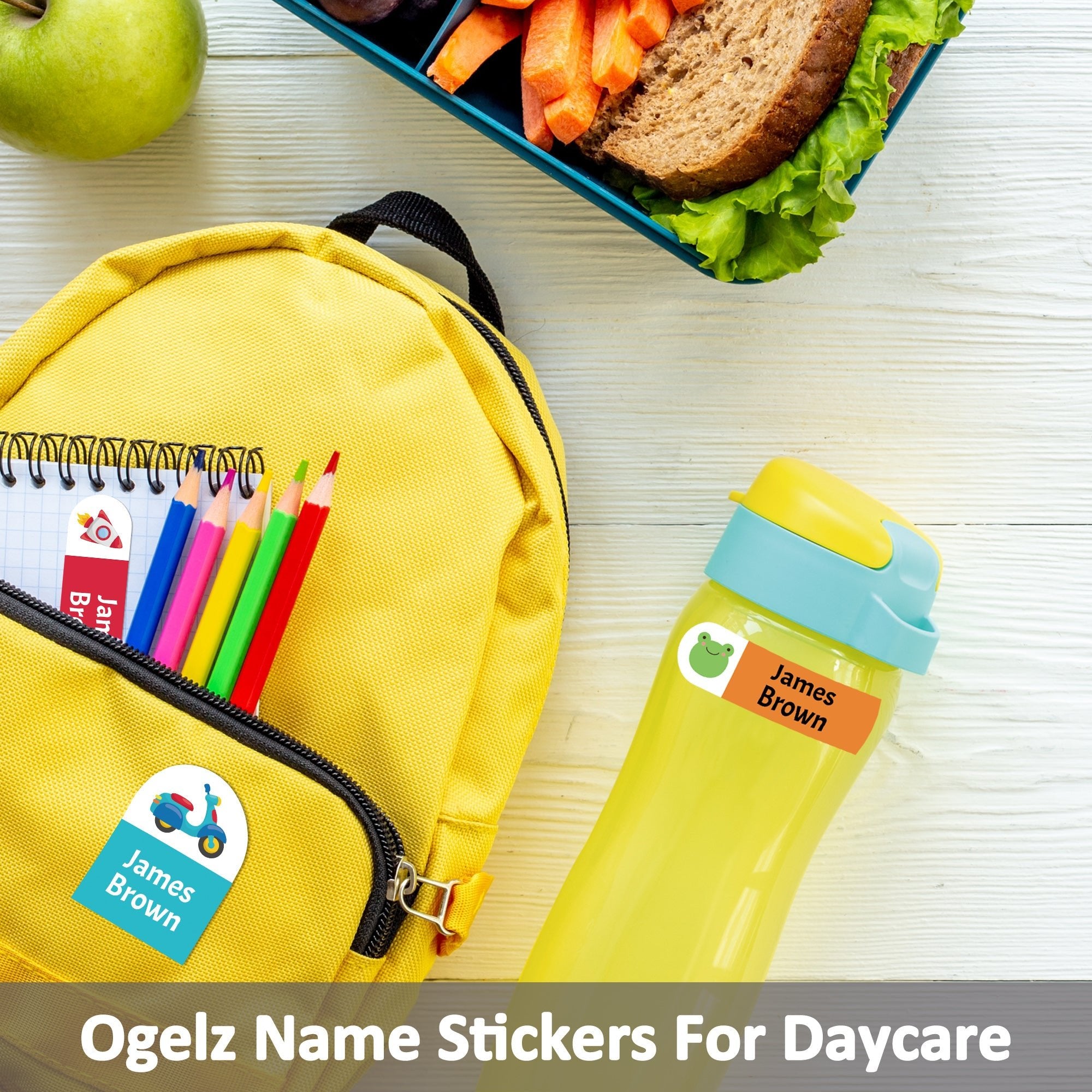 StacynKirill Personalized Name Labels for Kids Custom Stcikers Washable for Clothes and Gear Non Iron Waterproof for Kids Stuff Daycare Toddlers School Supplies Water Bottle Camp Sport Theme Extra LargeStacy & Kirill