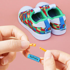 Stacynkirill Set of 40/80/120 PCS Shoes Belongings Name Label Tag In Multi Colors String 5 Options of Tag Color In BlueStacy & Kirill