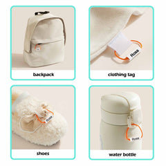 Stacynkirill Set of 40/80/120 PCS Shoes Belongings Name Label Tag In Multi Colors String 5 Options of Tag Color In BlueStacy & Kirill
