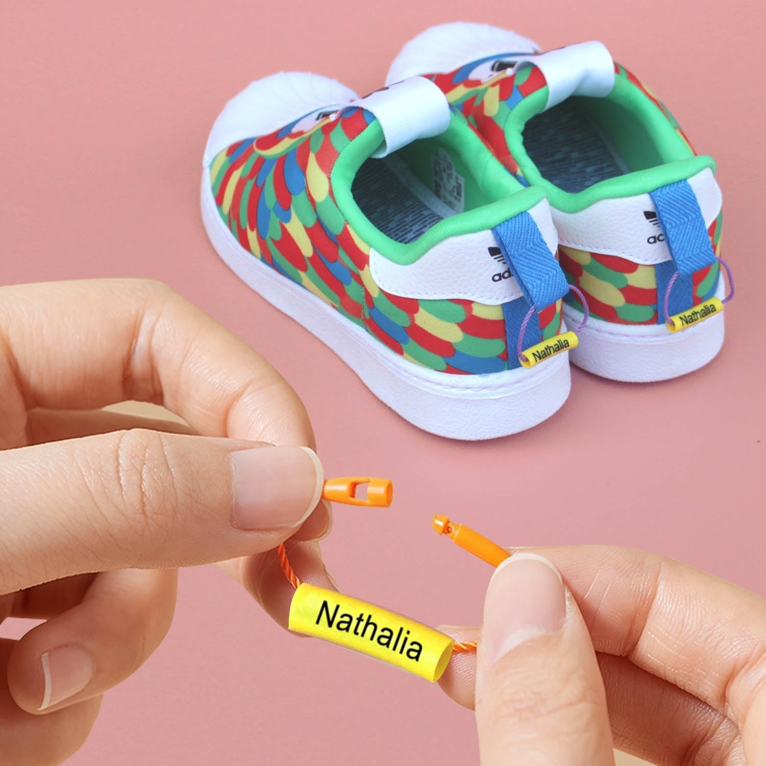 Stacynkirill Set of 40/80/120 PCS Shoes Belongings Name Label Tag In Multi Colors String 5 Options of Tag Color In YellowStacy & Kirill